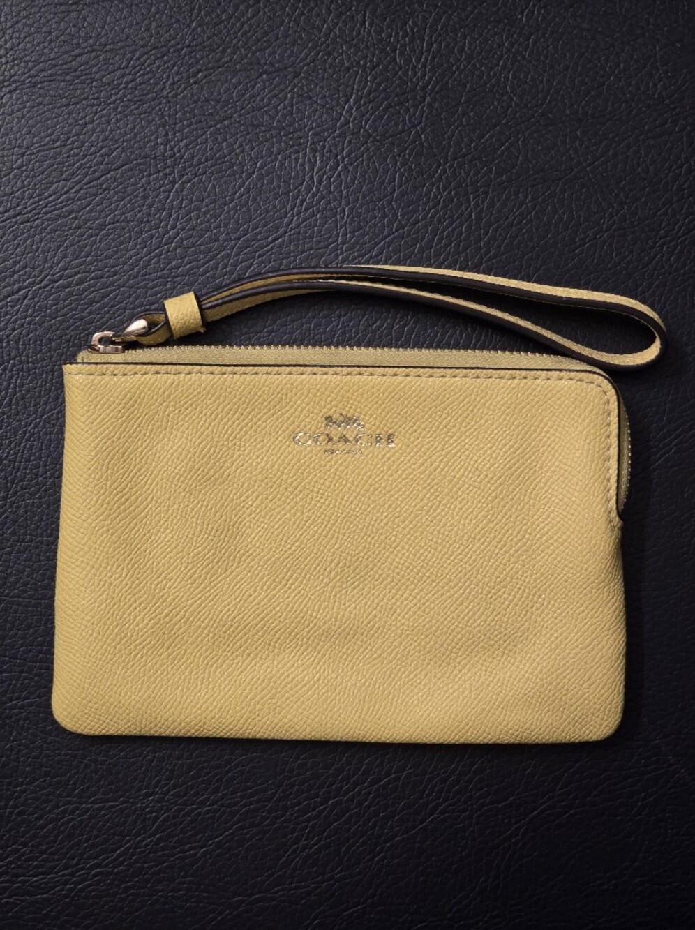 Coach Yellow Leather Wristlet Pouch